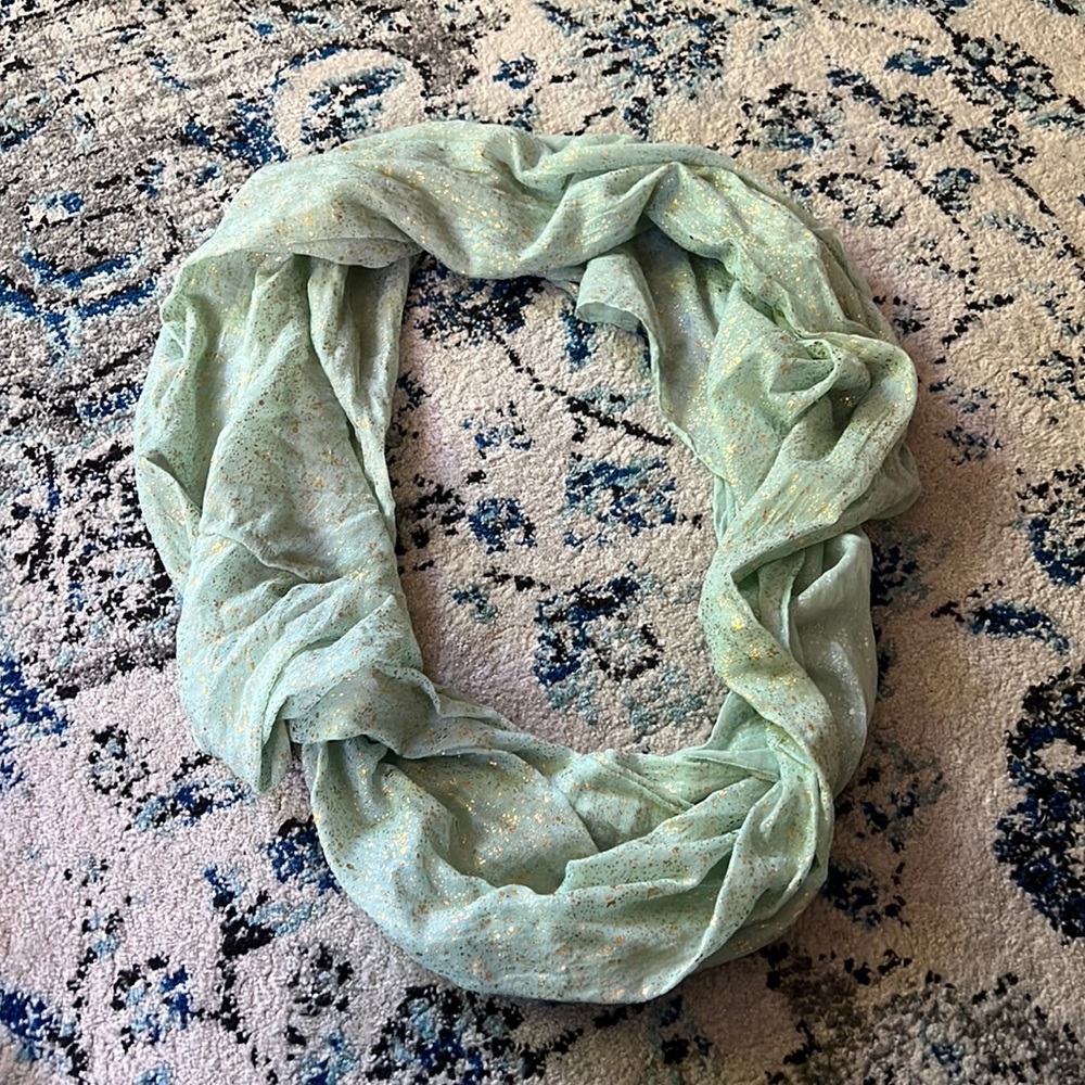 Mint green gold spec scarf